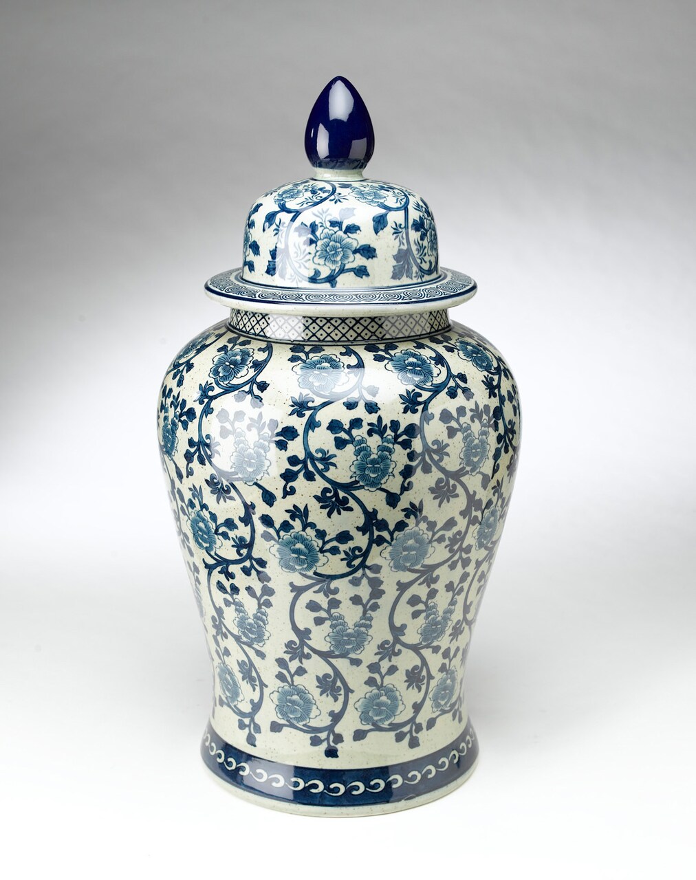 AA Importing 59707 24 Inch Antiqued Pale Green And Blue Jar With Lid